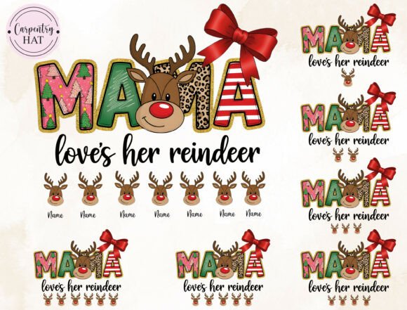 Download Personalized Christmas Reindeer Mama Png - Premium Resources