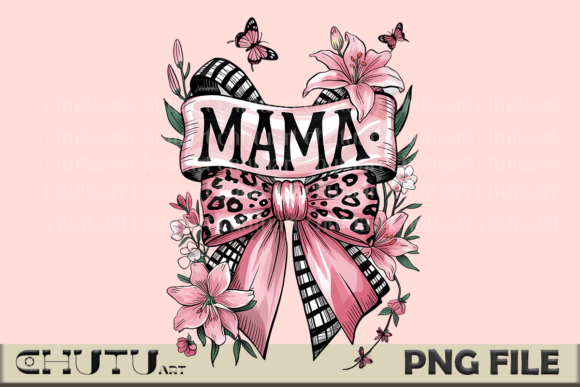 Download Leopard Bow Mama PNG Floral Clipart - Premium Bundle