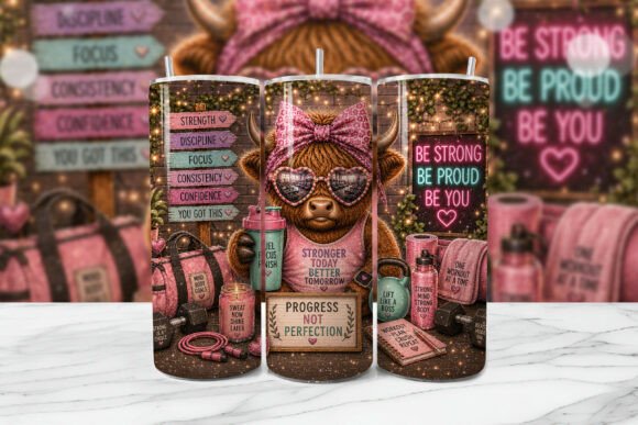 Download Gym Motivation Cow Tumbler Wrap PNG - Premium Resources