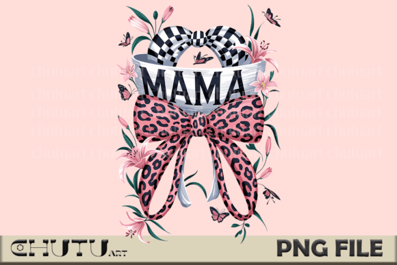Download Leopard Bow Mama PNG Floral Clipart - Premium Bundle