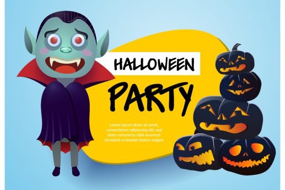 Download Halloween Party Light Blue Poster. Lette - Party light Collection