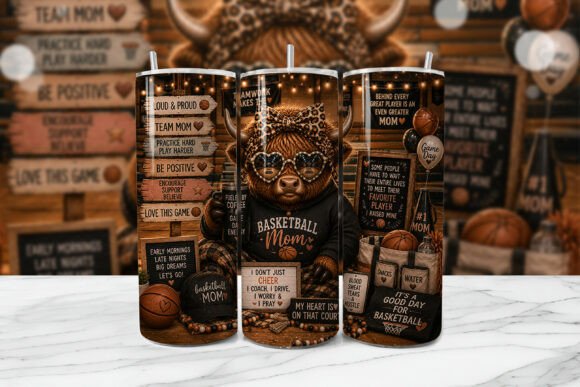 Download Basketball Mom Cow Tumbler Wrap PNG - Premium Resources