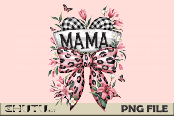 Download Leopard Bow Mama PNG Floral Clipart - Premium Bundle